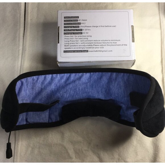 Unisex Sleep Mask Headphones USB Cord And Drawstring Travel Bag - Picture 4 of 5